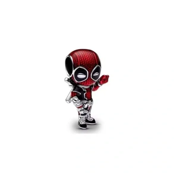 925 Sterling Silver Marvel Deadpool Inspired Charm For Charm Bracelet - Picture 2 of 5